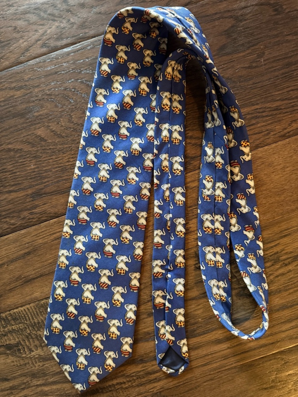 Brooks Brothers Makers Blue Elephant Pattern Silk Tie
